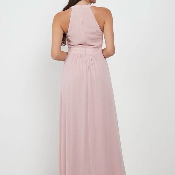 NWT Angel Eye Emily Halter Chiffon Full length Pink Dress - Picture 3 of 4